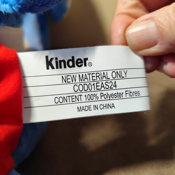 3/$30💜Kinder Surprise Plush Bunny Rabbit Blue & White w/ Embroidered heart - Picture 4 of 10